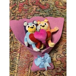 Cartoon Bluey Bouquet Of Flowers Plush Stuffed Animal Gift